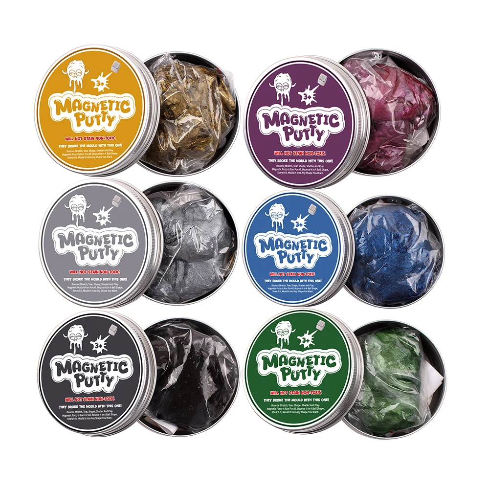 2024 Magnetic Slime For Kids 6 Color And Stress Relief Toy For Girls And Boys