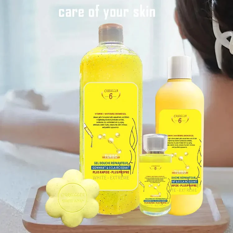 OEM private label wholesale vitamin e shower bath gel body lotion cleansing skin care moisturizing whitening home body wash set