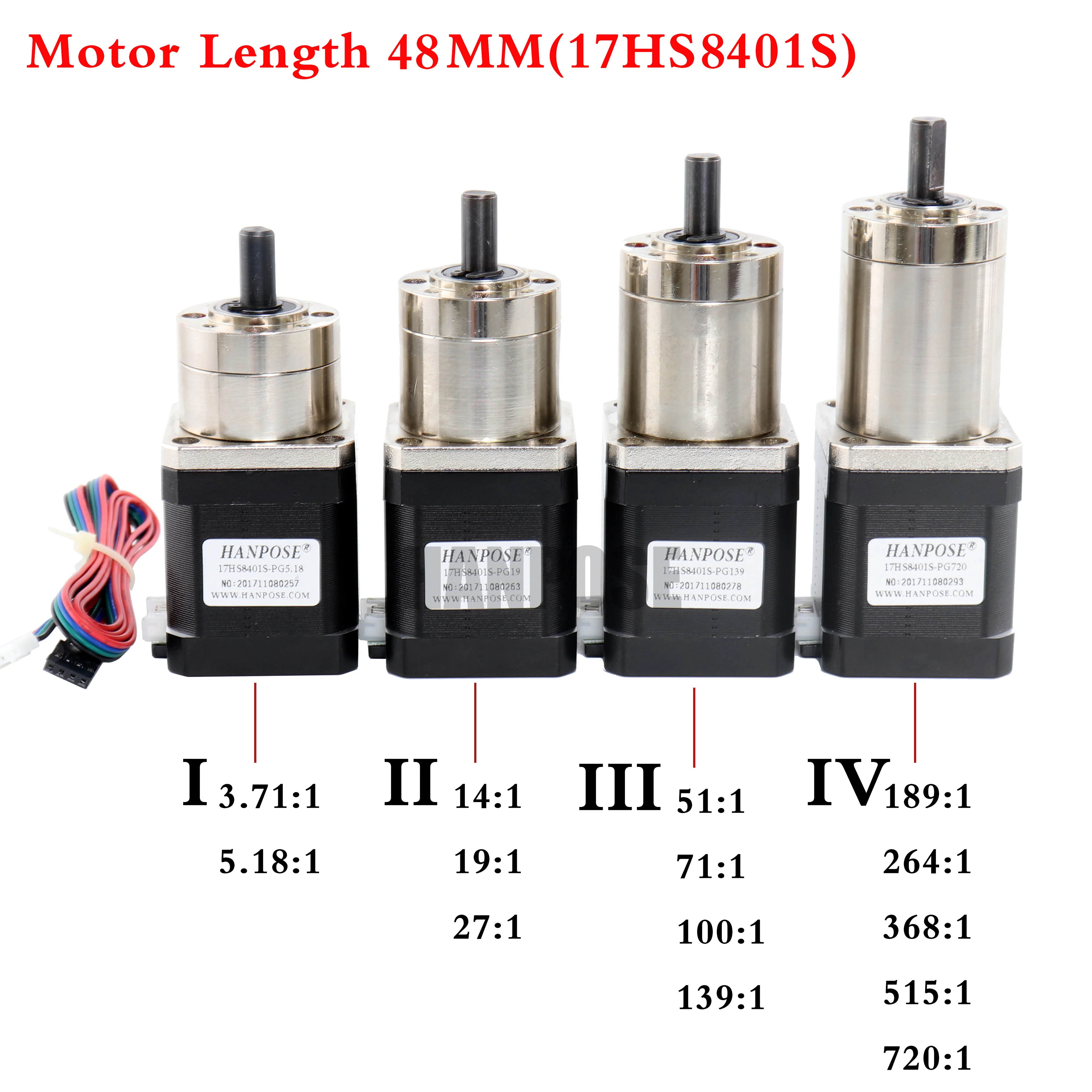 Nema 17  motor planetary gear reducer  stepper motor 17HS8401S-PG3.71-1 52N.cm  gear motor Ratio Planetary Gearbox Reducer