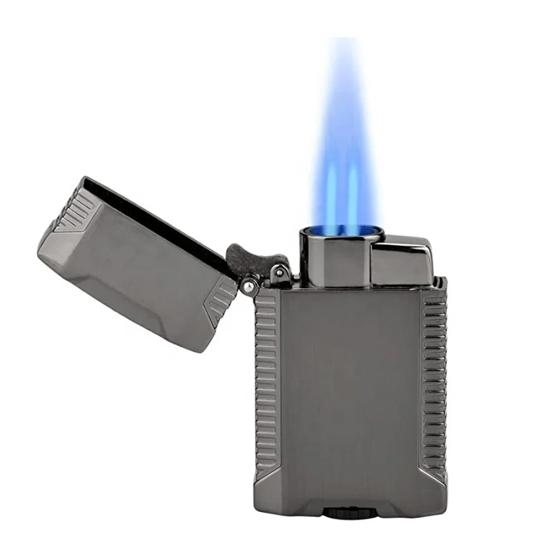 New Arrival Personalized Black Metal Blank Sublimation Lighter Luxury Vintage Design Jet Refillable Logo Torch Cigarette Use