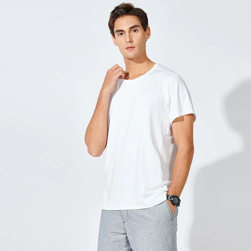 Tee Shirt Sports Wear Sweat Activated Elastane Polyester Tshirt With Logo Custom Logo Printed Own Gym Wear For Men and Women