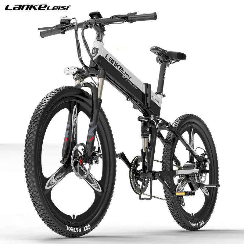 
LANKELEISI XT750 electric bicycle 400W ebike 48v14.5AH lithium battery 26 inch folding e bike Double shock absorber 