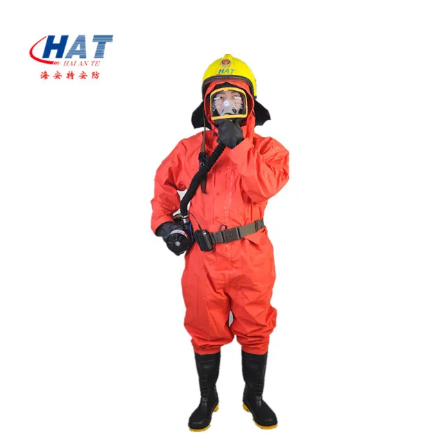 Semi-closed 0.45 mm Reusable Chemical Protective Suit PVC Chemical Hazmat Suits Chemical Protective Clothing