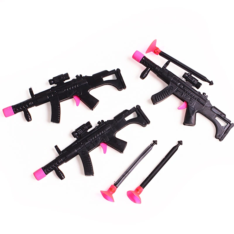 Wholesales Funny Playing Mini Black Gun Toys Catapult Gun Candy Toys