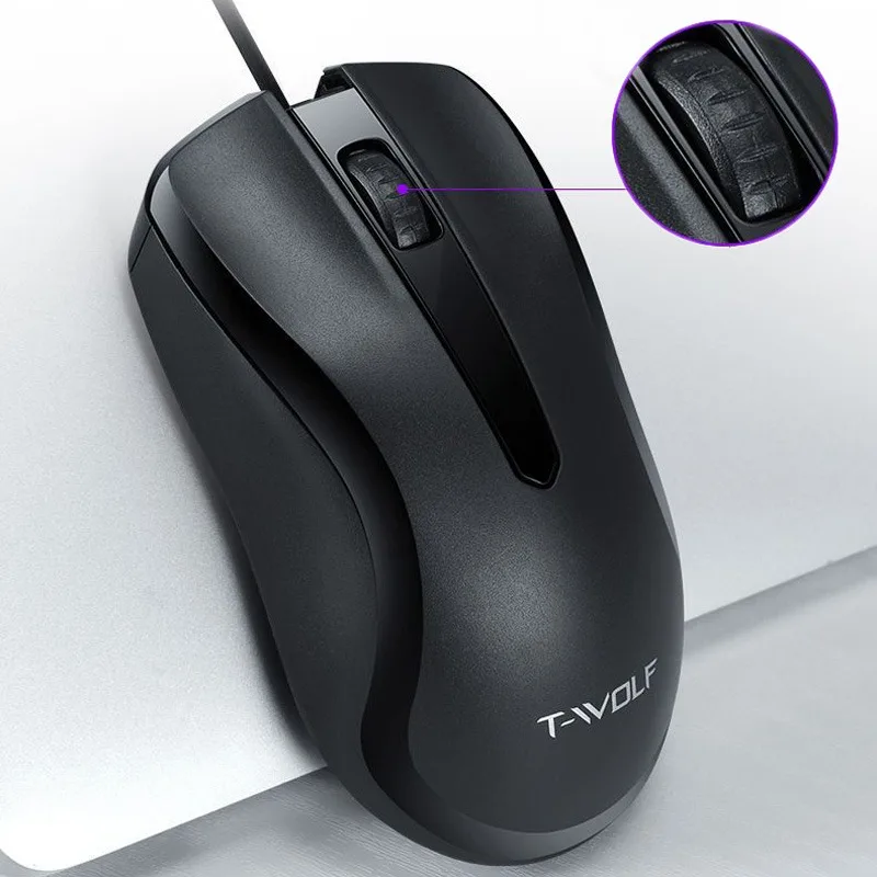 Wholesale black V13 business mouse noiseless rechargeable anti slip desk wired computer mouse