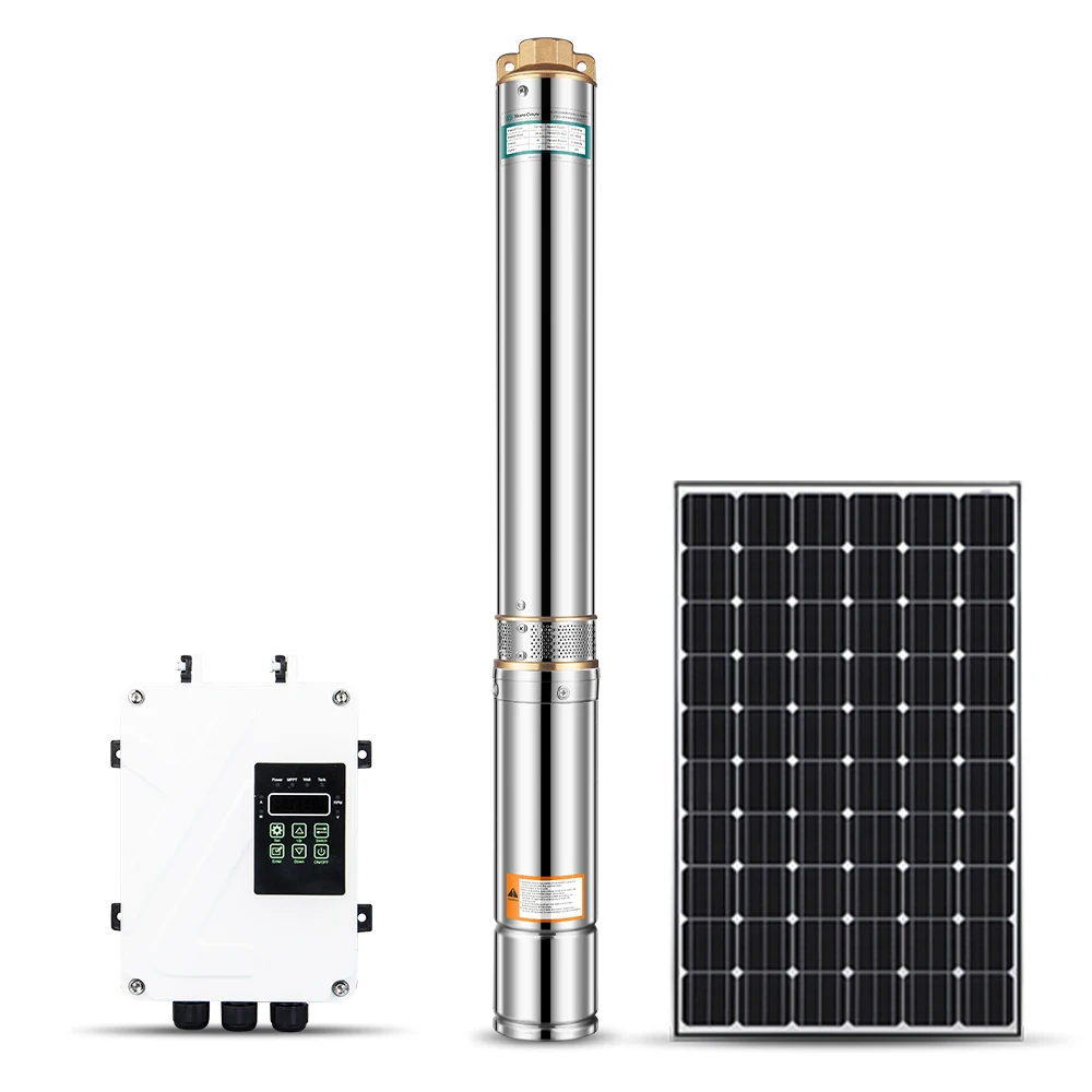 Solar Water Submersible Deep Well Pump Solar Water Pump Suppliers High Pressure Irrigation 1.25Inch Solar Powered Water Submersi