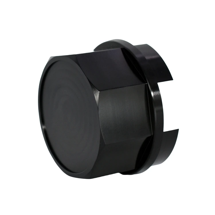 Customized Parts Black Hexagonal Milling Parts Screw Holes Threads Steel Aluminum with Anodizing