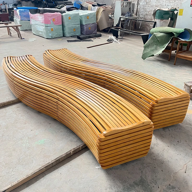 Factory OEM wooden garden benches urban garden long chair luxury outdoor bench metal bench seating