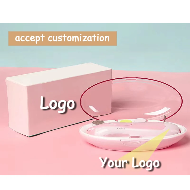 6 Replaceable Filing Heads Baby Nail File Electric Safe Baby Nail Clippers Trimmer with LED Light for Newborn Baby