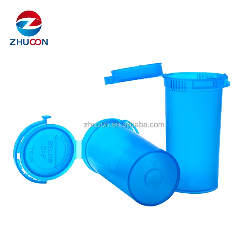 Best Selling Empty Capsule Pill Plastic Squeeze Bottles 13 Dram Pop Top Containers
