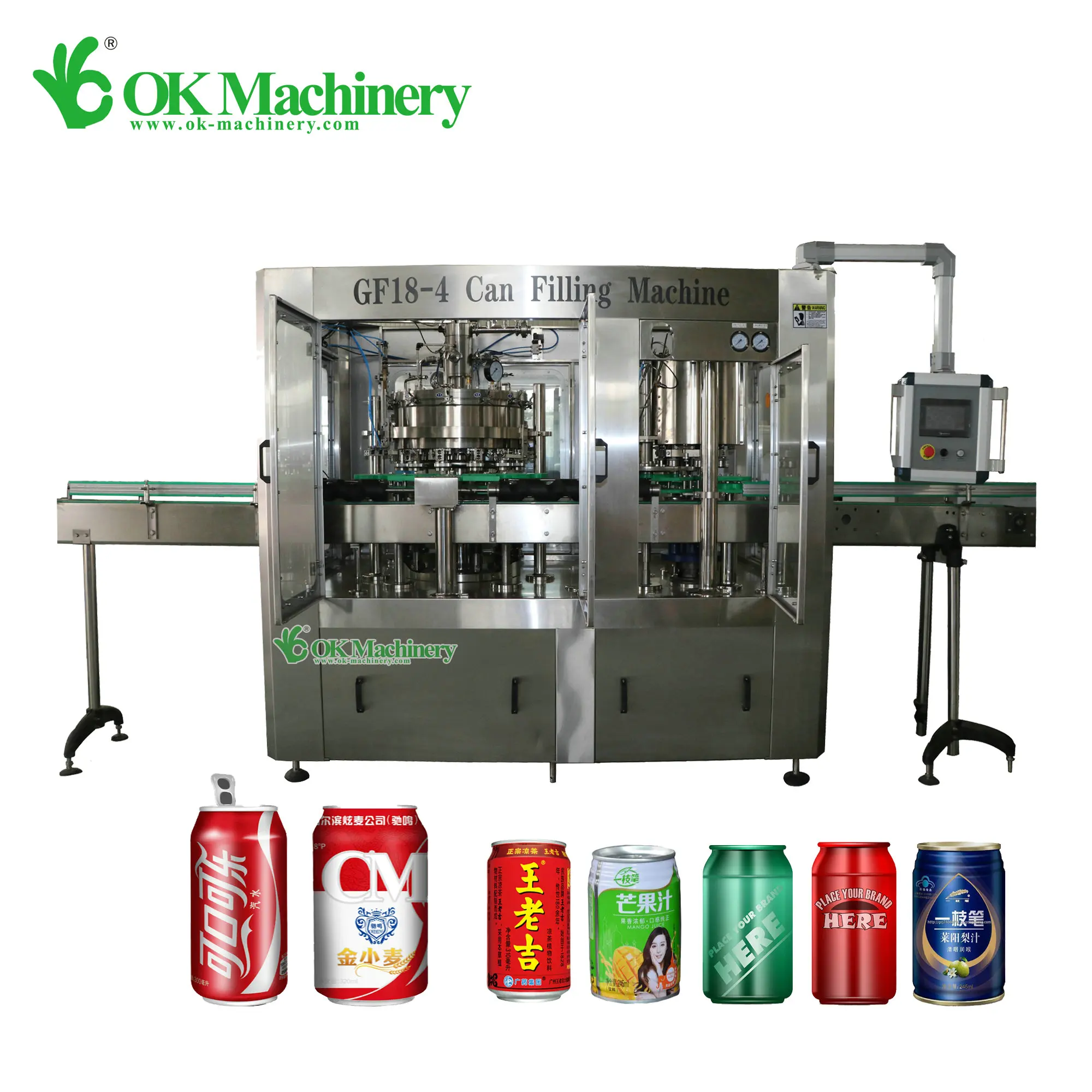 Fully Automatic Canned Beverage Production Line For Juice Beer Energy Drink Filler