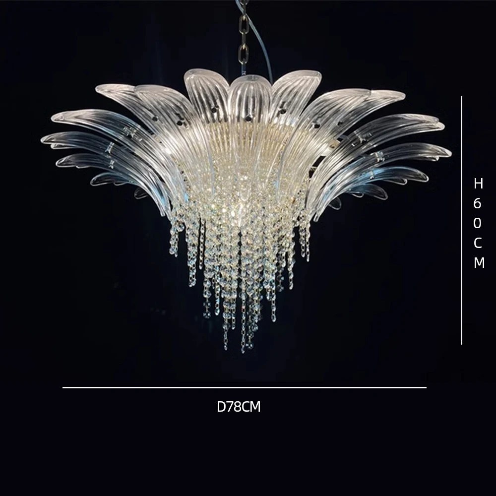 Round Ceiling Lamp Vintage Restaurant For Creative Art Metal Chandelier Shell Modern Indoor Home Luxury K9 Crystal Pendant Light