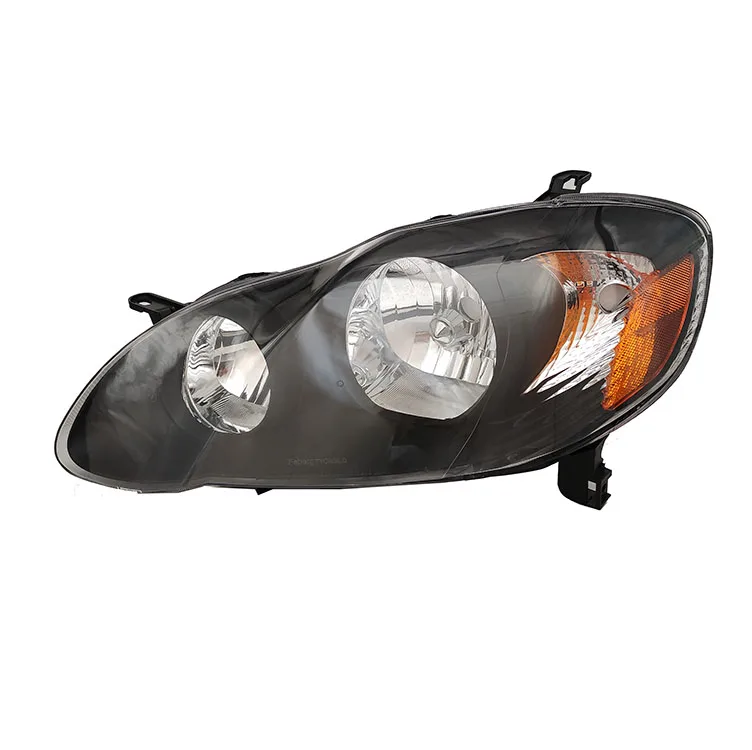 Car Light Apply to 03-08 For Toyota Corolla Jdm Style Headlight Black Housing Amber Reflector Headlights