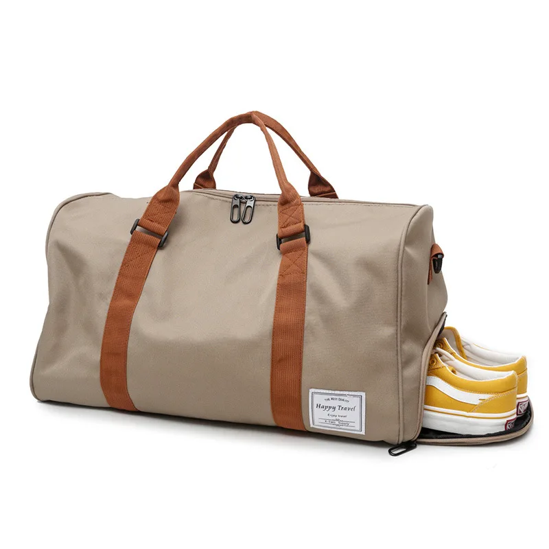 Fashion light foldable gym travel bag men waterproof weekend canvas travel duffel bag