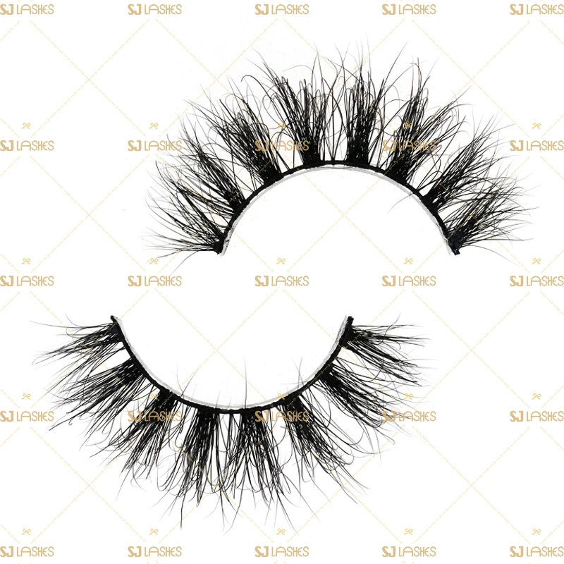 Handmade 3D Natural Style Full Strip Eyelashes False Eyelashes Real Mink Fur Mink Eyelashes