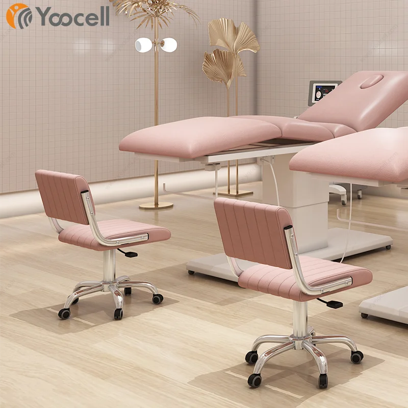 Yoocell professional portable rolling salon stool chair with wheels massage spa hair cutting stools beauty nail chair