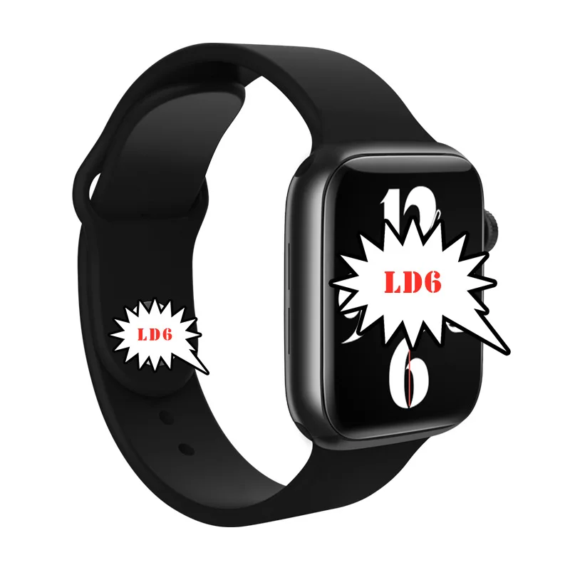 2021 New 1.72inch LD6 Smart Watch BT Calling Full Screen Series 6 Body Temperature Heart Rate Pressure Waterproof