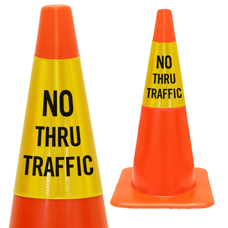 High Visibility PVC Reflective Vinyl Sheeting Traffic Cone Sleeve Adhesive Prismatic Micro Grade Printable Flexible Warning Use