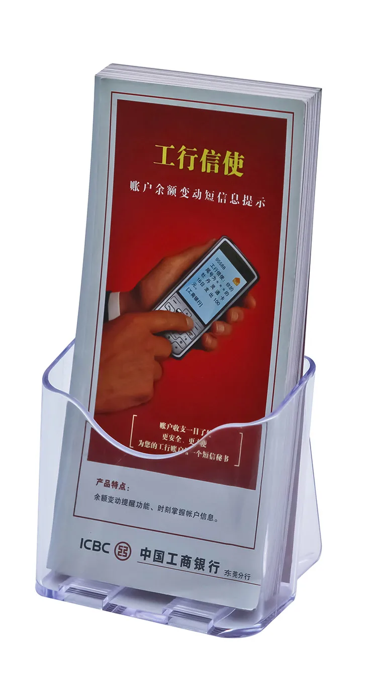 Wall Mounted Brochure Holder Desktop Acrylic Literature Stand Custom Magazine Display Stand
