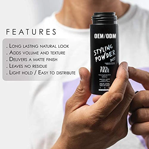 Nature Volume Powder Texturizing Oil Control Fluffy Matte black Hair Styling Wax Powder For men hair styling powder