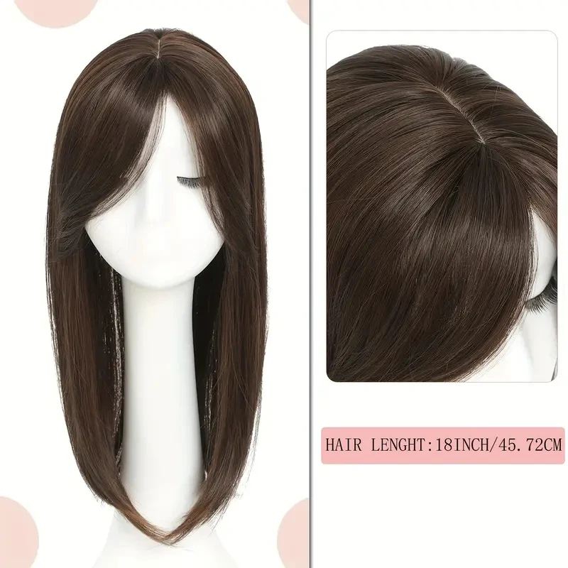 2024 New Style Women Hair Extensions Breathable Invisible Mono Toupee With Clip Human Hair Toppers For Women