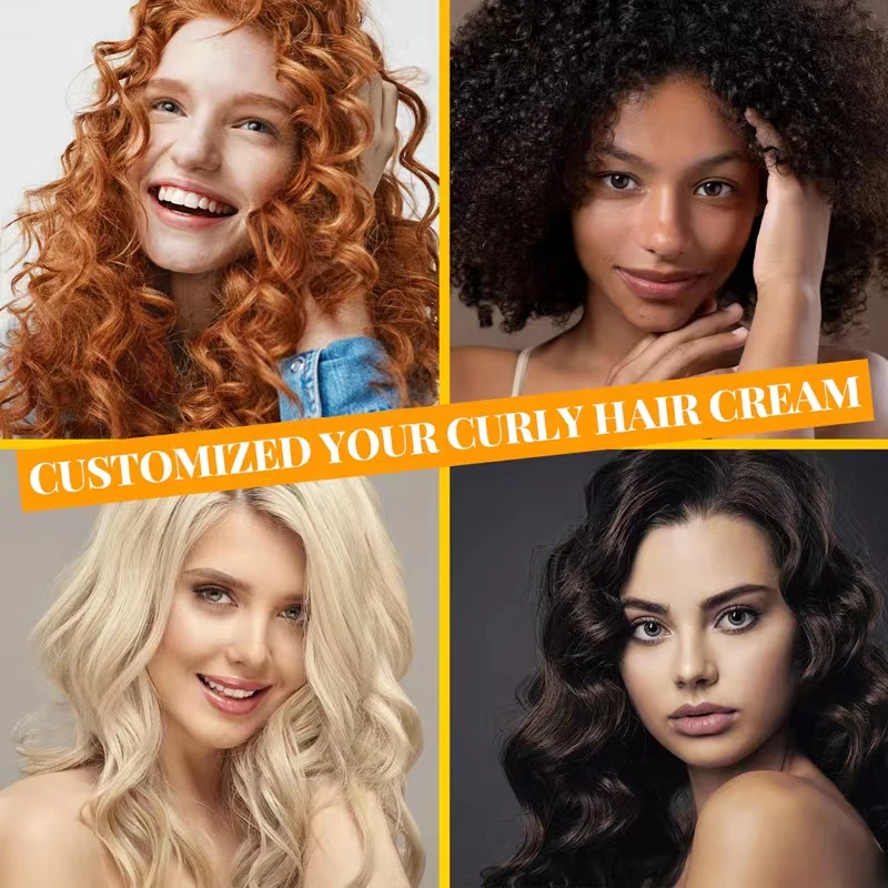 New damaged restore treatment curly hair cream herbal coconut avocado olive oil enhance moisturize nutrition hair curl cream