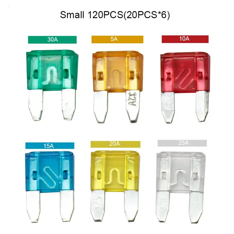 120 PCS Car Blade Fuses Assortment Kit - Standard & Mini & Low Profile Mini for Car Boat Truck SUV Automotive Replacement Fuses