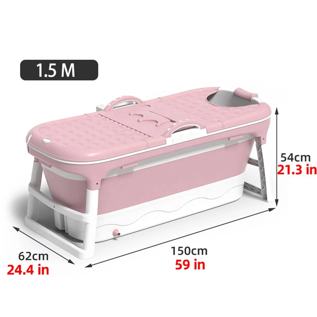150cm Portable Folding Bathtub Adult Children Folding Tub Massage Adult Bath Barrel SPA Tub Foldable Temperature Bath Tub