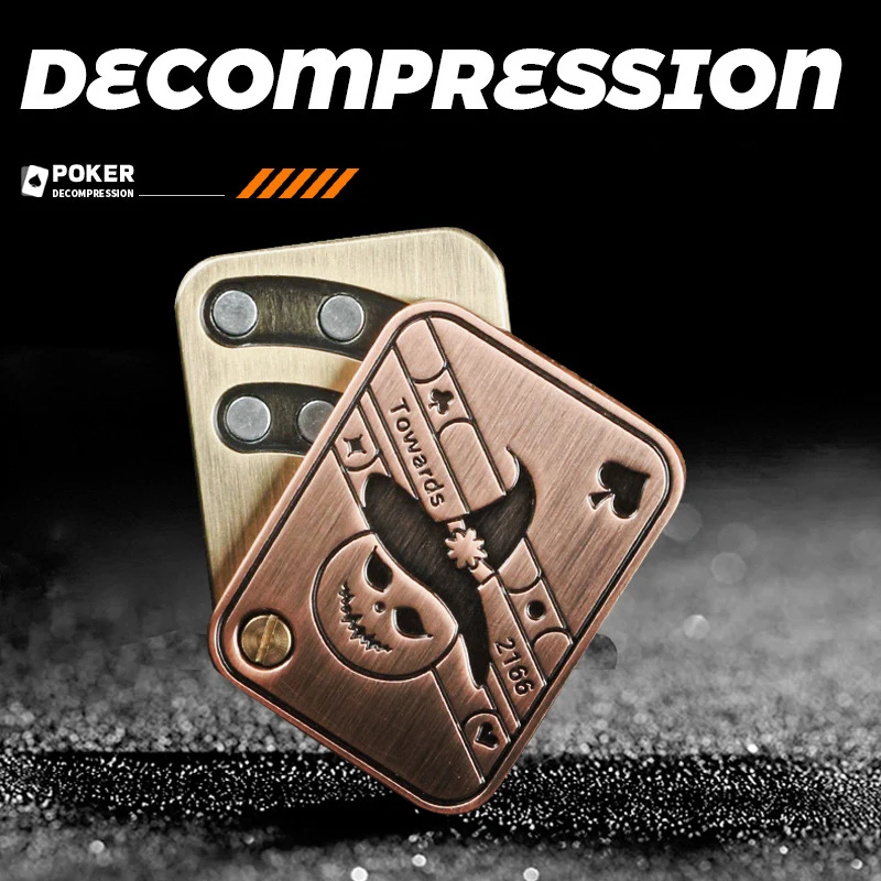 New Poker Card Texture Portability Papa Coin AK Hand Launched Decompression Toy  Fidget spinner