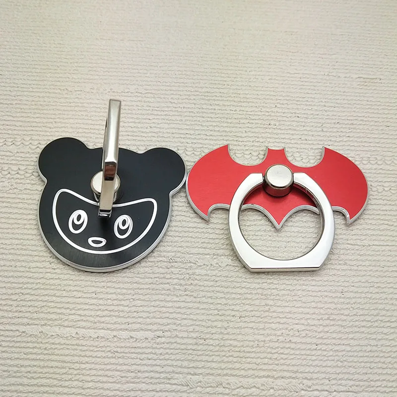 Popular fashion finger ring custom logo enamel metal holder for mobile