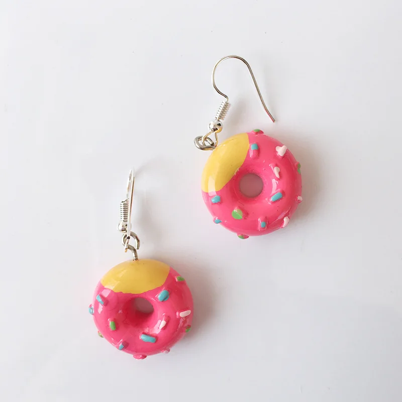 Candy Color crepe cake Food Drop earrings Cute Handmade polymer clay Fashion earrings Jewelry Gift
