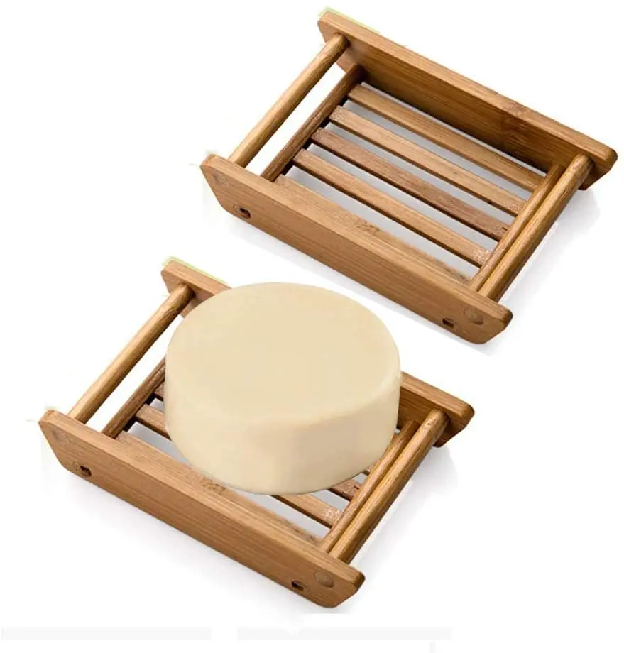 
Natural Bath Shower Bathroom Bamboo Wooden Soap Dishes Soap Box Handmade 