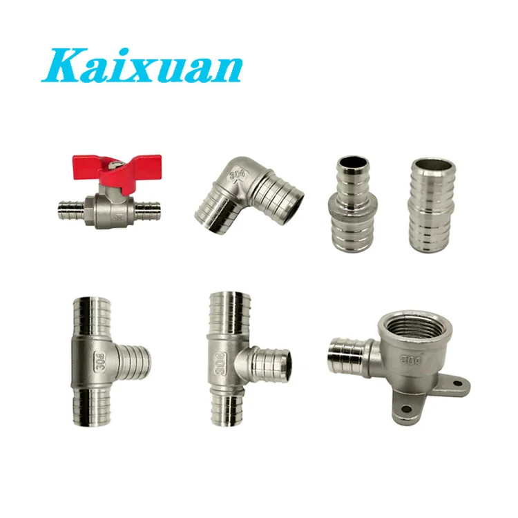 Factory price & Free sample 1/2' stainless steel 304 316 pex pipe fittings ASTM F1807 starderd pex TEE fittings F1807
