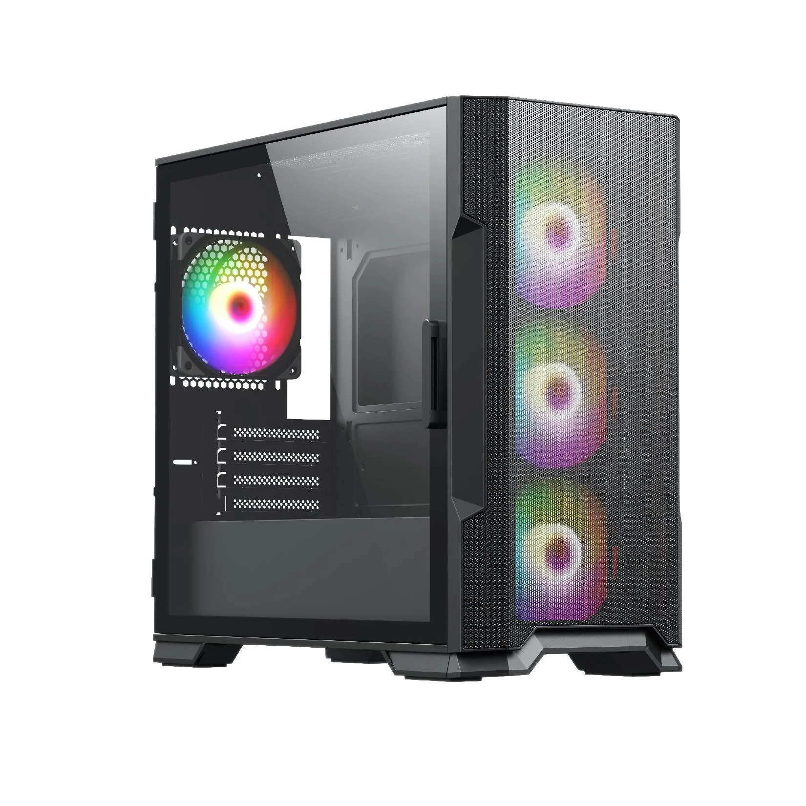 Hot Sales Tempered Glass computer case Mid tower gaming desktop case MATX gaming case Sliding Design