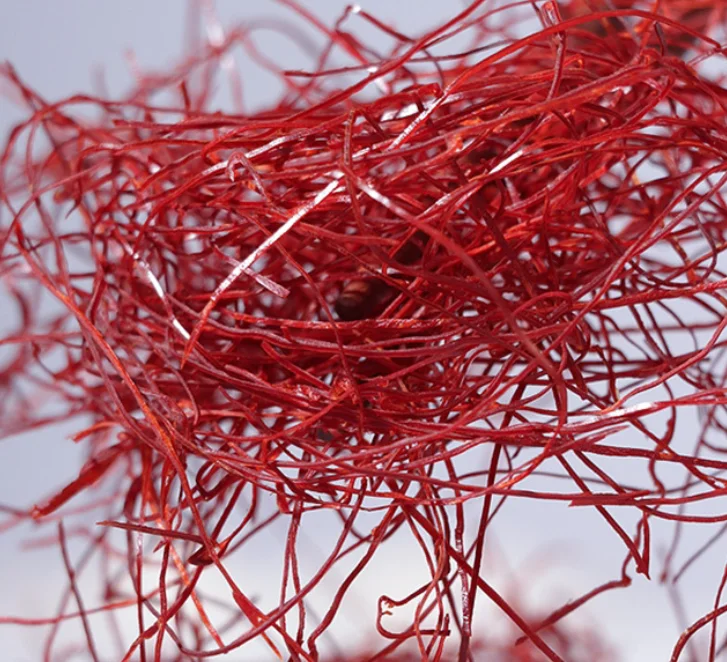 Dried raw thin shredded red pepper silk filaments for spice