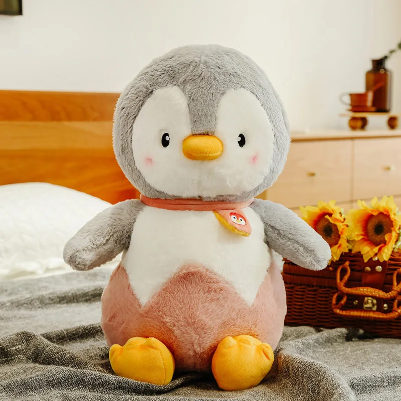 2023 custom Lovely 50cm Cute Soft Stuffed Animal Plush Doll Home Decoration Sofa Sleeping Cushion Penguin Inflatable Plush toy