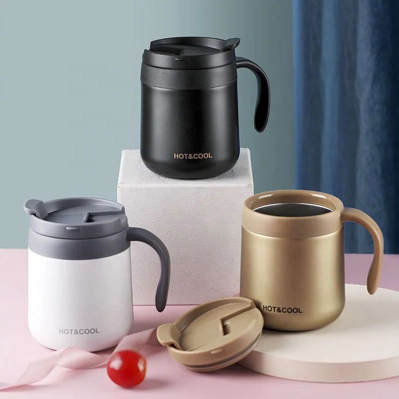 Insulated Coffee Mug with Handle and Lid Double Wall Stainless Steel Vacuum Insulated Tumbler Travel Thermal Water Cup