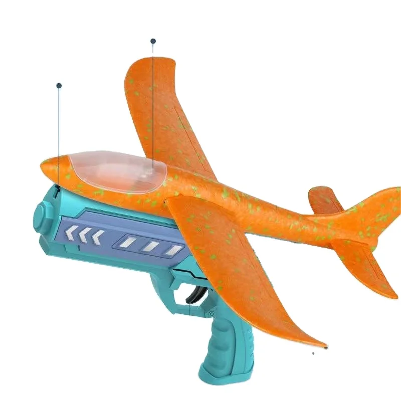 Wholesale Flying Airplane Launcher Toy Gun Led Airplane Launcher Toys Foam Glider Catapult Plane Toy