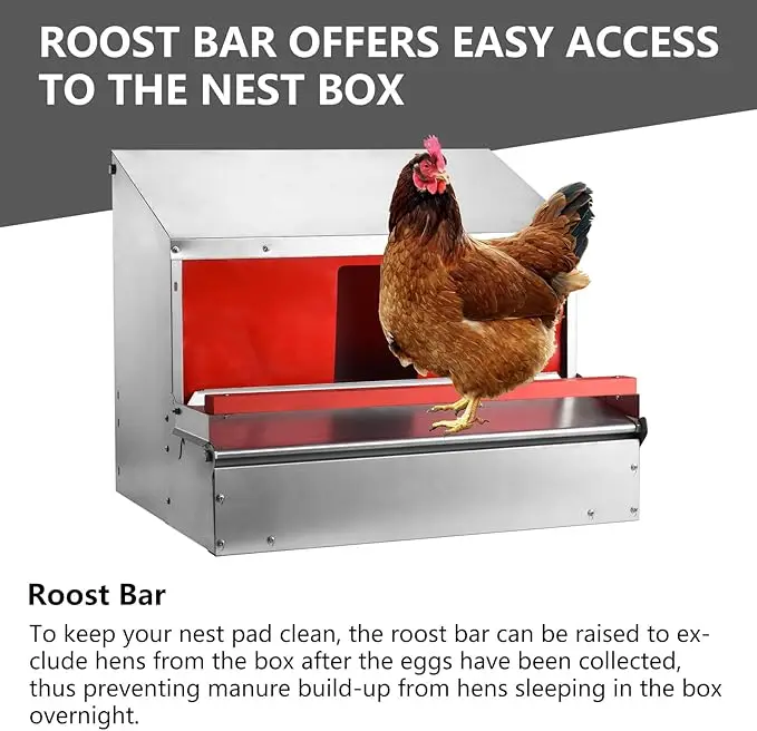 Reversable Egg Mount Roll Away Chicken Nesting Box Roost Bar Hen Chicken Laying Boxes Nesting boxes for Chicken Coop