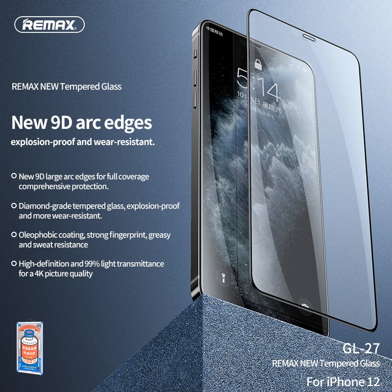  Remax GL-27 3D закаленное стекло класса протектор экрана для iPhone 12 противоударное
