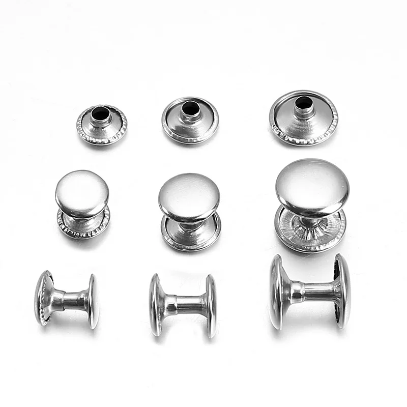 Wholesale Custom Logo Black 10Mm Brass Copper Alloy Metal Leather Craft Binding Rivet Double Cap Rivet For Leather Bags