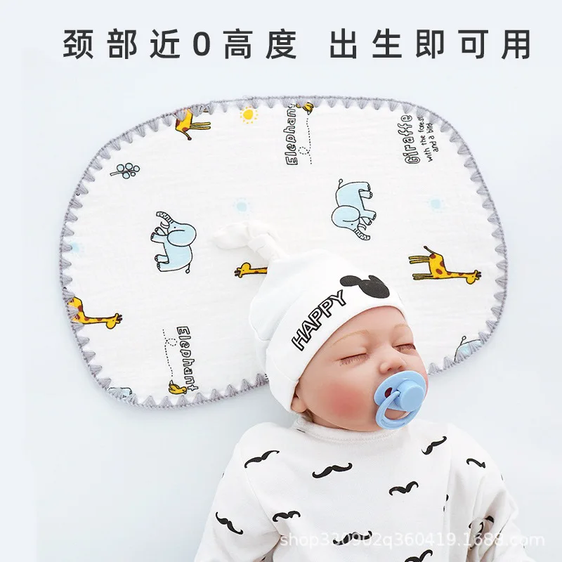 Baby Pillow 10-Layer Gauze Pillow Newborn Flat Pillow Newborn Baby Cloud Small  Case Racket Towel