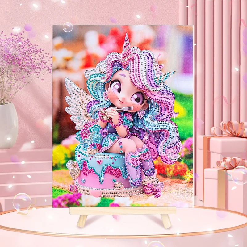 Children Diamond Painting Cartoon Special Diamonds 5D Dotz Kids Ice Cream Princess Diamond Art Painting Princess With Sub Frame