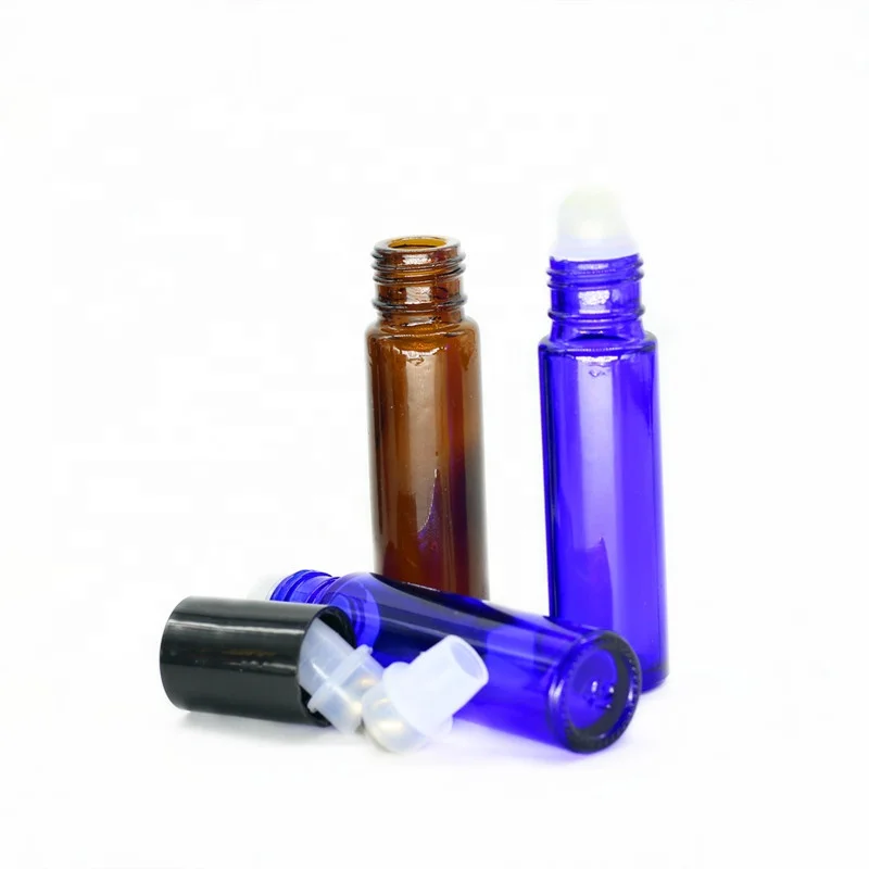 
10ml blue amber roll on glass bottle 