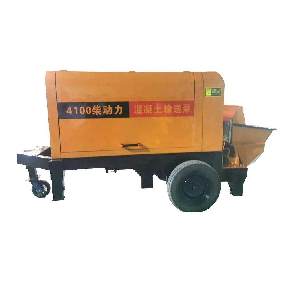 Небольшой дизельный портативный бетононасос Китай двигатель небольшие мобильные насосы для доставки бетона