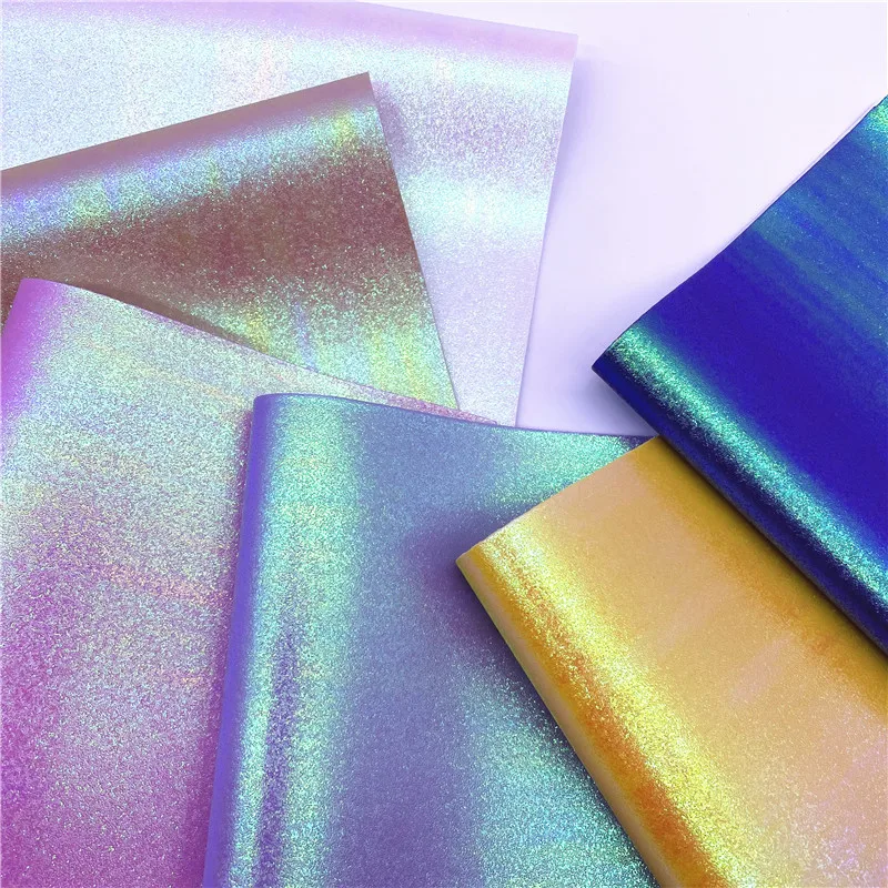 Synthetic Holographic Faux Leather For Shoes Bags Hair Bows