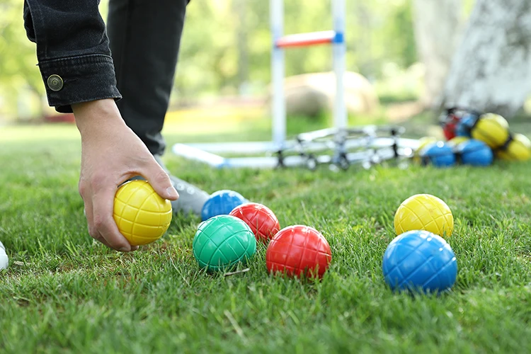 
WAFFLE GAMES Premium Water Filled Plastic Custom Color Boules De Bocce 