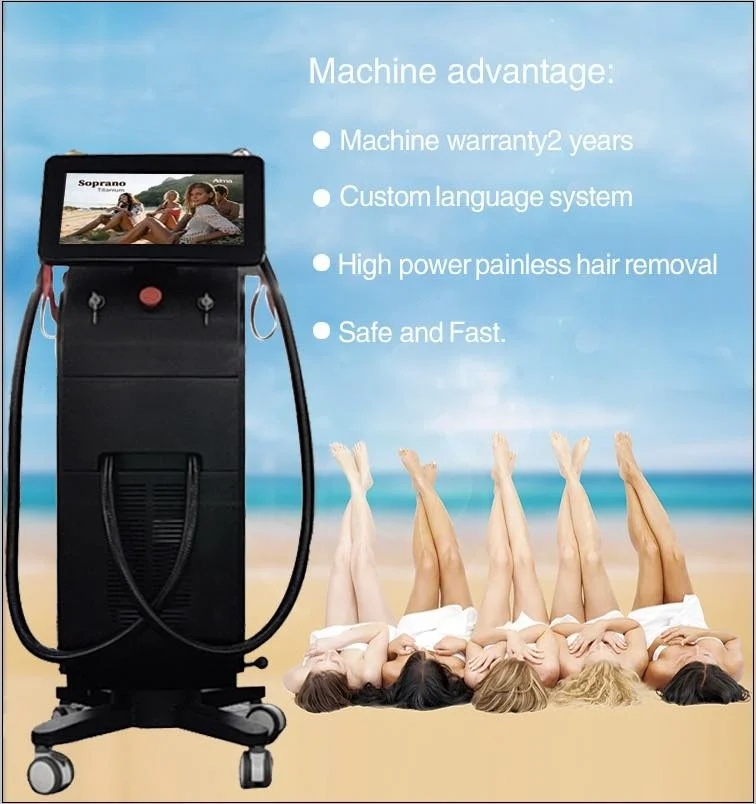 Stand Professional Laser Diode Hair Removal Machine Professional With 3 Wavelength 808 910 1064 for Hair Removal