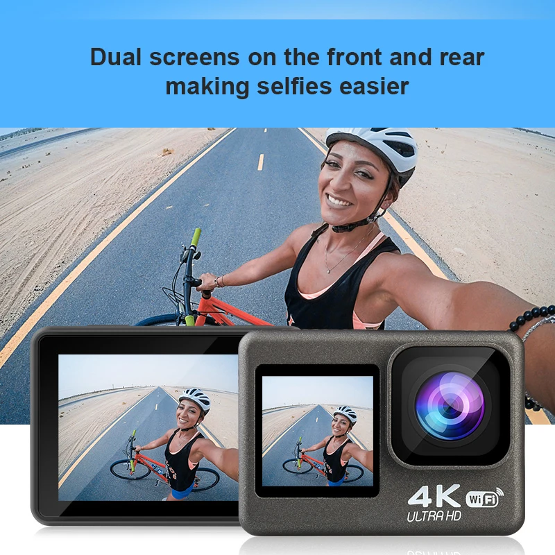 Go pro Type 4K 3840*2160 60FPS Touch screen sports action camera with WiFi EIS 100ft waterproof & helmet accessories kit