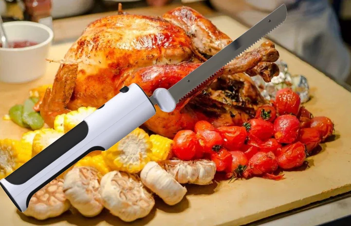 Cordless rechargeable Li battery Electric knife Electric cutting knife for meat cutting kitchen knife